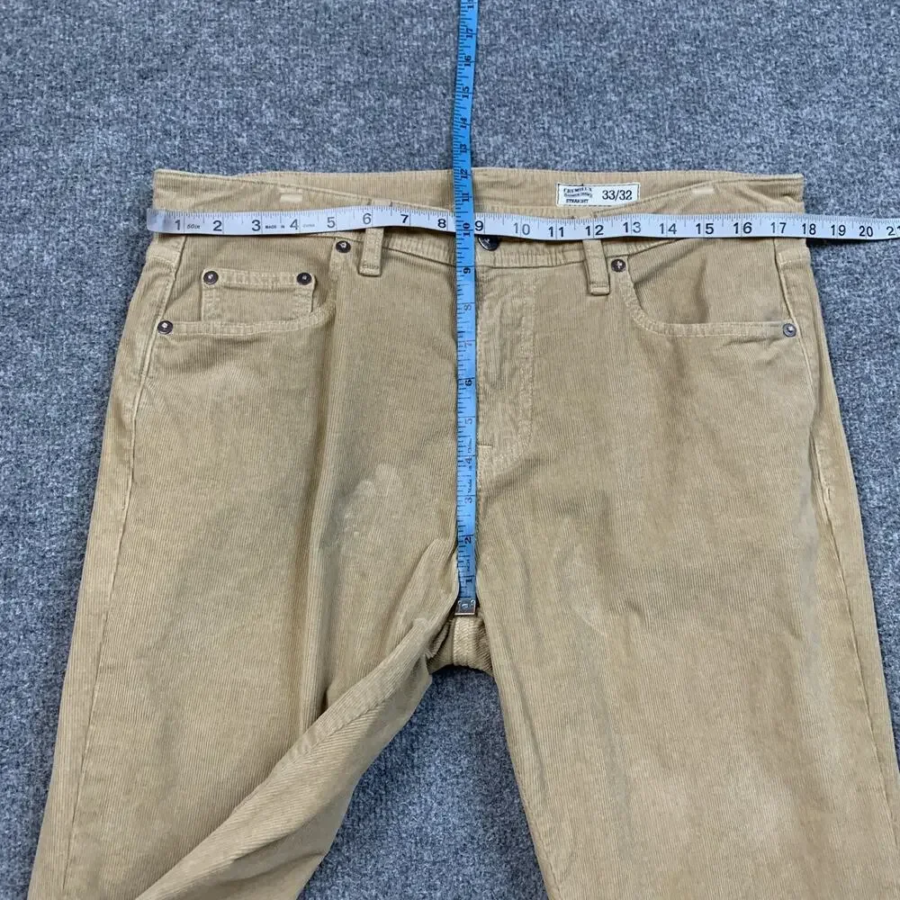 Vintage Cremieux Pants Mens 33 Tan Cotton Blend Stretch Straight Corduroy Chino